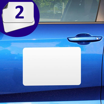 Picture of Blank Magnets (2 Pack) - Rounded Corners Blank Car Magnet Set - Perfect USA-Made Magnet for Car to Advertise Business, Cover Company Logo (for HOA), Prevent Car Scratches & Dents (Regular)