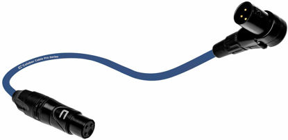 Picture of Balanced XLR Cable Right Angle Male to Straight Female - 1.5 Feet Blue - Pro 3-Pin Microphone Connector for Powered Speakers, Audio Interface or Mixer for Live Performance & Recording