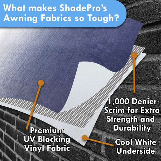 ShadePro Telo Di Ricambio Per Tenda Da Camper/RV, In Vinile Resistente Alle Intemperie, Universale, Colore Granito, Misura 15' (Tessuto 14' 2")