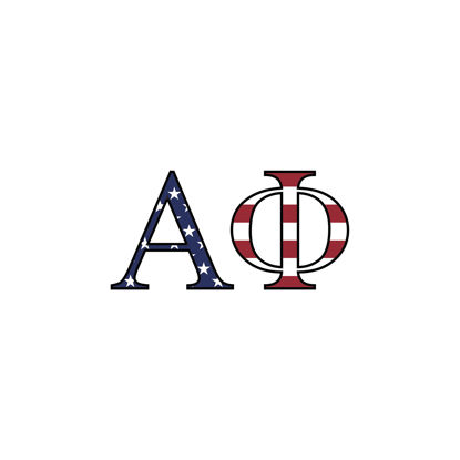 Picture of Pro-Graphx Alpha Phi Greek Sorority Sticker Decal, 2.5 Inches Tall, American Flag