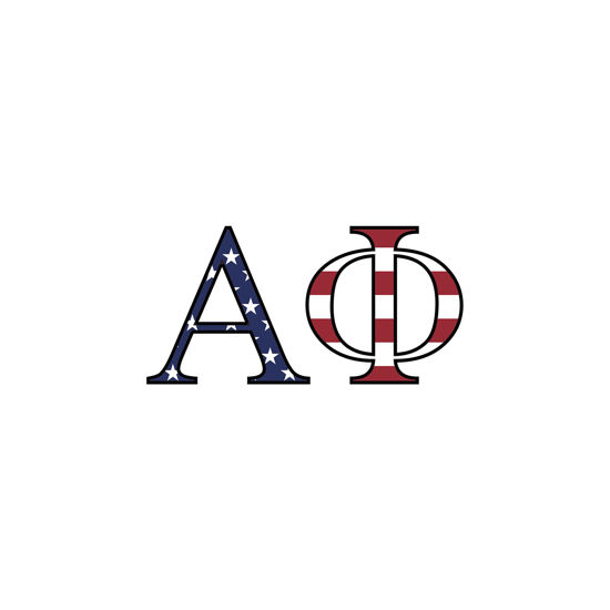 Picture of Pro-Graphx Alpha Phi Greek Sorority Sticker Decal, 2.5 Inches Tall, American Flag