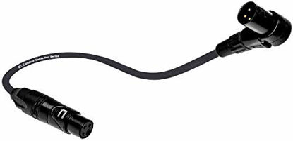 Picture of Balanced XLR Cable Right Angle Male to Straight Female - 10 Feet Black - Pro 3-Pin Microphone Connector for Powered Speakers, Audio Interface or Mixer for Live Performance & Recording