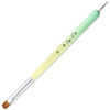 Picture of Ivy-L Premium 2 Ways French Gel Acrylic Nail Art Kolinsky Brush with Dotting Tool for Professional Manicure Nail Art Design Cuticle Clean-up + Lime Green Wood Handle (Size 12)