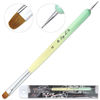 Picture of Ivy-L Premium 2 Ways French Gel Acrylic Nail Art Kolinsky Brush with Dotting Tool for Professional Manicure Nail Art Design Cuticle Clean-up + Lime Green Wood Handle (Size 12)