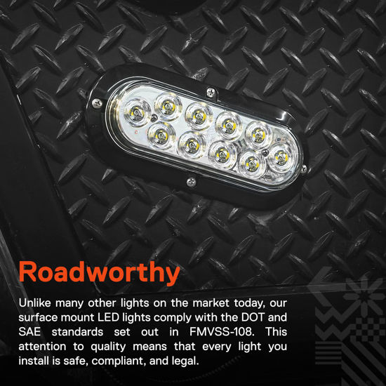 GetUSCart 4pc 6 inch White Oval LED Reverse Trailer Tail Light Kit