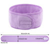 Picture of Spa Facial Headband Whaline 4 Packs Head Wrap Terry Cloth Headband Adjustable Stretch Towel for Bath, Makeup and Sport (Light Purple)