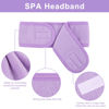 Picture of Spa Facial Headband Whaline 4 Packs Head Wrap Terry Cloth Headband Adjustable Stretch Towel for Bath, Makeup and Sport (Light Purple)