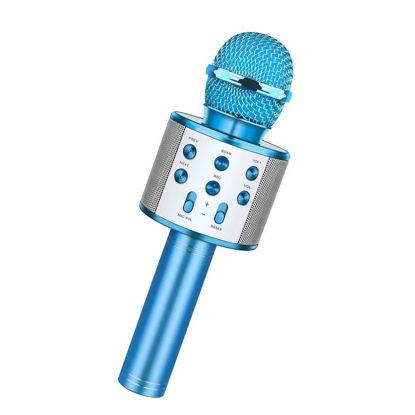 Picture of Wireless Bluetooth Karaoke Microphone,3 in 1 Portable Handheld Karaoke Mic Speaker Machine,Karaoke Machine for Kids,Home Party Singing Machine Microphone,Birthday Party,Best Gifts for Kids (Blue)