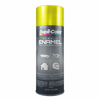 Picture of Dupli-Color EDA168707 Chrome Hot Rod Yellow General Purpose Acrylic Enamel - 12 oz.