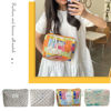 Picture of Juoxeepy Cotton Makeup Bag Large Travel Cosmetic Bag Quilted Cosmetic Pouch Coquette Aesthetic Floral Toiletry Bag