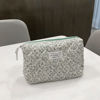 Picture of Juoxeepy Cotton Makeup Bag Large Travel Cosmetic Bag Quilted Cosmetic Pouch Coquette Aesthetic Floral Toiletry Bag