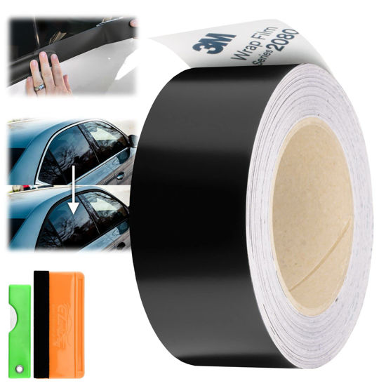 GetUSCart 2 inches x 25 Feet 3M 1080 2080 Satin Black Vinyl Wrap