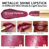 Picture of Oulac Metallic Burgundy Lipstick for Women, High Impact Lipcolor with Moisturizing Creamy Formula, Vegan & Cruelty-Free, Full-Coverage Lip Color 4.3 g/0.15 oz (Love Particle(03) )