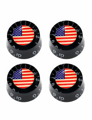 Picture of Metallor Electric Guitar Top Hat Knobs Speed Volume Tone Control Knobs Compatible with Les Paul LP Style Electric Guitar Parts Replacement Set of 4Pcs.
