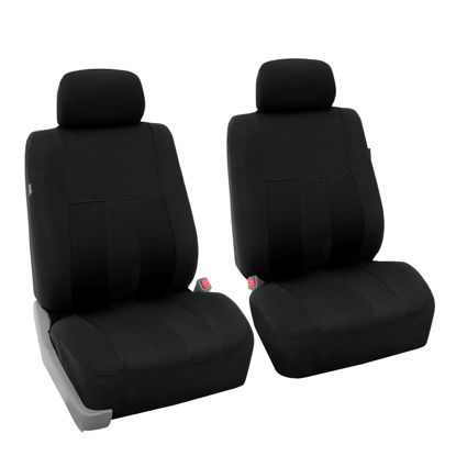 Picture of FH Group FB036BLACK102 Universal Fit Front Set Striking Striped Black Automotive Seat Covers Fit Front Set Striking Stripeds Most Cars, SUVs, and Trucks (Airbag Compatible)
