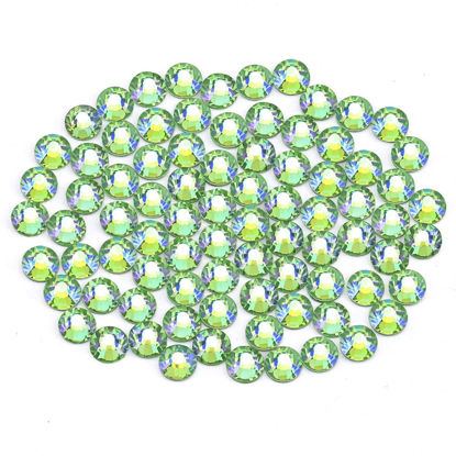 Picture of Rhinestones Crystals Rhinestones for Crafts Nail rhinestones Glass Flatback Nail Gems and Rhinestones for Nails Art Makeup Bags Shoes Decoration DIY(SS16, 1440pcs, Light Green AB)