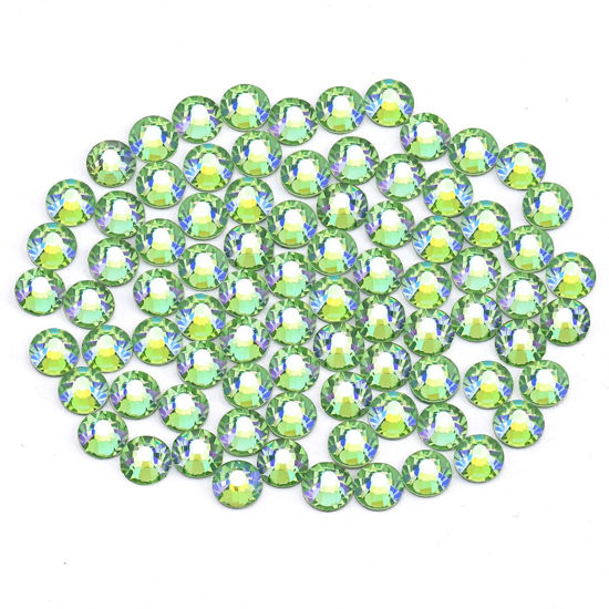 Picture of Rhinestones Crystals Rhinestones for Crafts Nail rhinestones Glass Flatback Nail Gems and Rhinestones for Nails Art Makeup Bags Shoes Decoration DIY(SS16, 1440pcs, Light Green AB)
