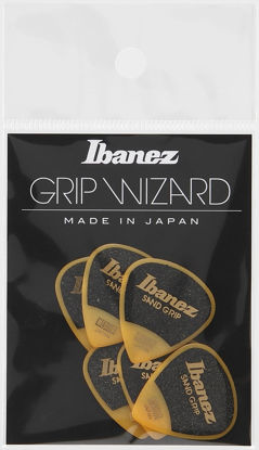 Picture of Ibanez PPA16MSG Wizard Series, Sand Grip Picks 6 Pack 0.8mm (PPA16MSGYE)