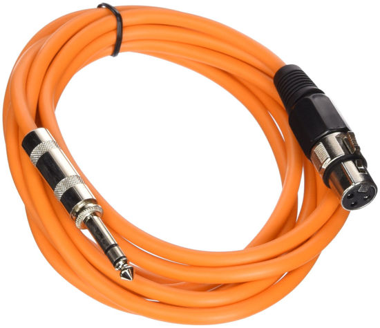 Seismic Audio 6-Pack Orange TRS To XLR Male Patch Cables - 2 Feet, Shielded, For Audio Mixing & Live Sound