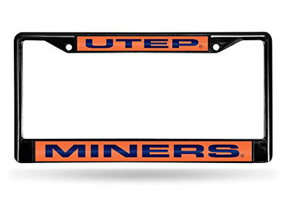 Picture of NCAA Rico Industries Texas-El Paso Miners Black Black Laser Cut Chrome Frame 12" x 6" 12" x 6" Black Laser Cut Chrome Frame - Car/Truck/SUV Automobile Accessory