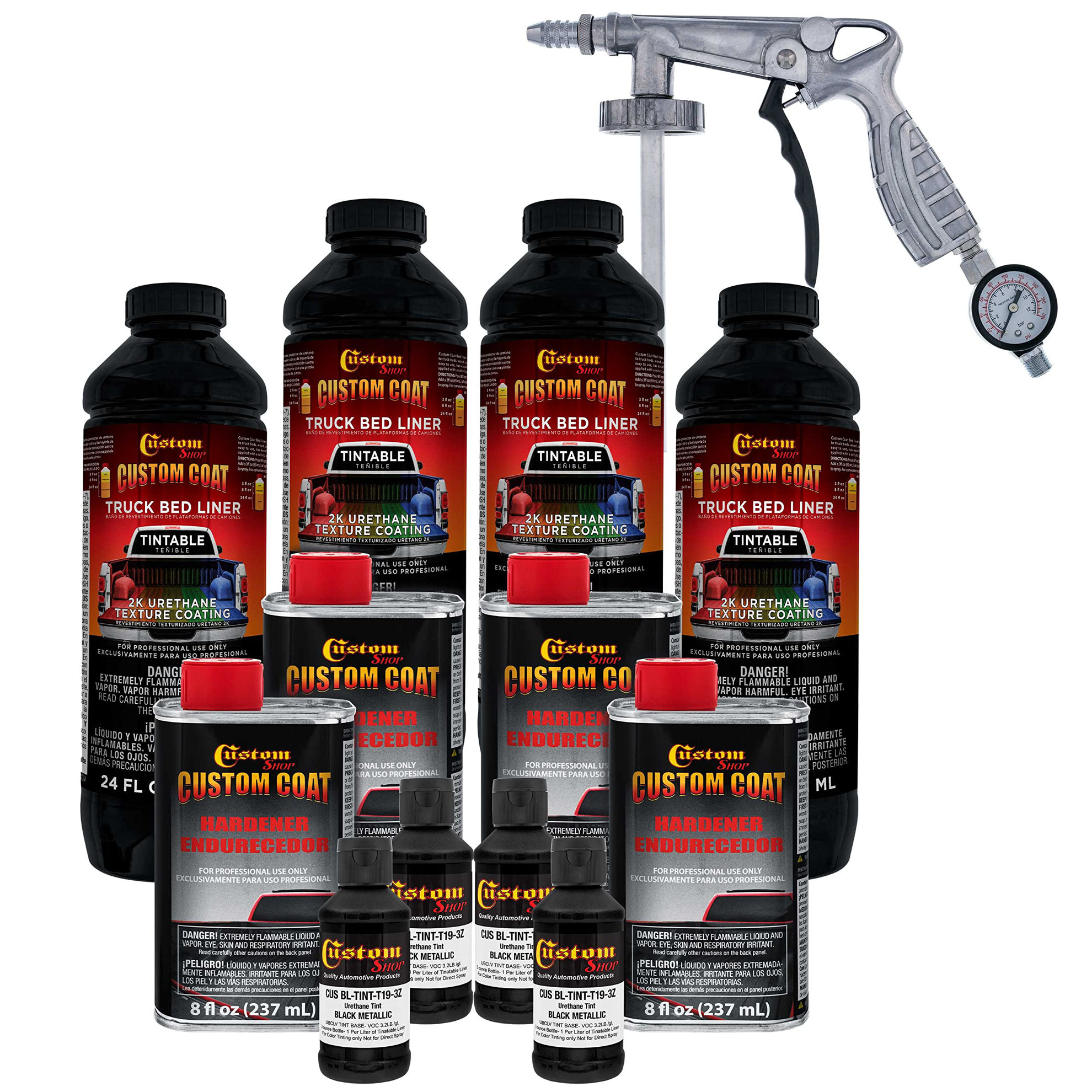 GetUSCart Custom Coat Black Metallic 1 Gallon Urethane SprayOn Truck