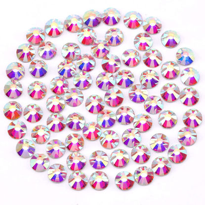 Picture of Novani Rhinestones 1440pcs SS12 Glass Rhinestones Crystal Flatback Gemstones for Crafts Nails Makeup Bags and Shoes Decoration（SS12, Crystal AB）