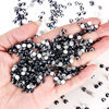 Picture of Novani Rhinestones Flatback Rhinestones Glass Gems Stones Jewels Round Gemstones Non-Hotfix Crystal for Crafts,SS20,1440 Pieces,Shiny Black