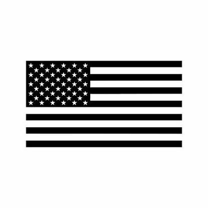 Picture of American US Flag [Pick Color/Size] Vinyl Decal Sticker for Laptop/Car/Truck/Jeep/Window/Bumper (10in x 5.5in, Matte Black)