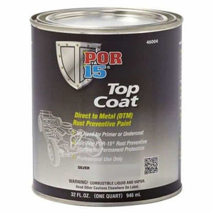 Picture of POR-15 Silver Top Coat Paint - 32 fl. oz - Direct to Metal Paint | Sheds Moisture & UV Light | Long-term Sheen & Color Retention