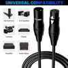 Picture of Long XLR Microphone Cable 25 Feet, DMX Stage Lighting Patch Cable, 3 pin Shielded Balanced Male to Female Mic Cord for Amplifier, Recording Studio, Mixer with 5 Ties- 25ft