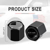 Picture of Ajxn 4 PCS B&W American Flag Car Wheel Tire Valve Stem Caps Airtight Dust Proof Covers Universal Tire Air Valve Caps for Cars, Trucks, Bicycles (Black)