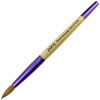 Picture of PANA Pure Kolinsky Hair Acrylic Nail Brush - Round Shape Purple Ferrule with Beige Wood Handle (Size 8) - Nail Brush for Acrylic Nail Application, Nail Extension, Manicure Pedicure Salon Beginner and Professional