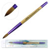 Picture of PANA Pure Kolinsky Hair Acrylic Nail Brush - Round Shape Purple Ferrule with Beige Wood Handle (Size 8) - Nail Brush for Acrylic Nail Application, Nail Extension, Manicure Pedicure Salon Beginner and Professional