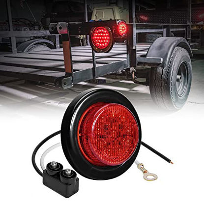 Picture of 2" Round 10 LED Light [2 in 1 Reflector] [Polycarbonate Reflector] [10 LEDs] [D.O.T. Certified] [2 Year Warranty] Side Marker Light for Trucks and Trailers - Red