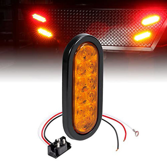 GetUSCart 6" Amber Oval LED Trailer Tail Light [DOT FMVSS 108] [SAE I6