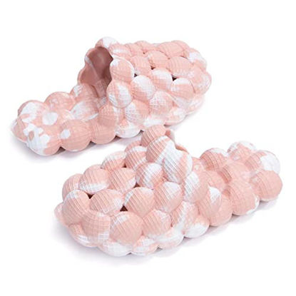 Picture of Massage Bubble Slides Slippers for Women Men,Mukinrch Funny Lychee Non-slip Spa Slippers,Gym House Slippers Shower Bedroom Slippers,Soft Pillow Stress Relief Slide,Reflexology Sandals for Ladies slide