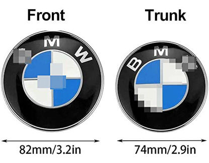 Picture of 2Pcs Emblem Front Hood & Trunk Emblems Replacement fit BMW 3 4 5 6 8 Series Etc