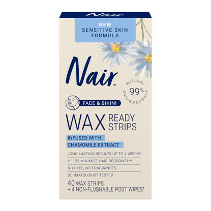 Picture of Nair Sensitive Ready Wax Strips, Face & Bikini, 40 ct