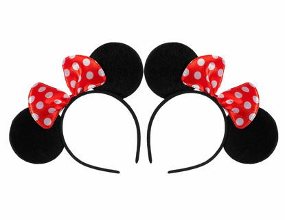 Picture of FANYITY Mickey Ears, 2 Pcs Minnie Ears Headbands Hair Band for halloween Party
