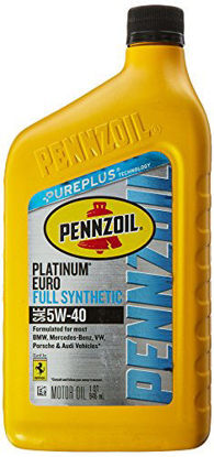 Picture of Pennzoil - 550040834 Platinum Euro Full Synthetic 5W-40 Motor Oil (1-Quart, Single-Pack)