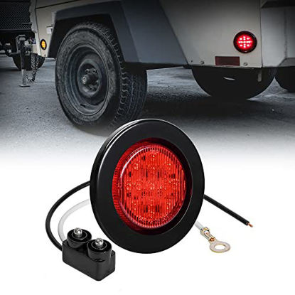 Picture of 2.5" Round 10 LED Light [2 in 1 Reflector] [Polycarbonate Reflector] [13 LEDs] [DOT Approved] [2 Year Warranty] Side Marker Light for Trucks and Trailers - Red