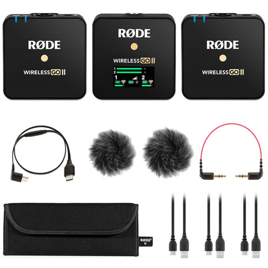 GetUSCart- Rode Wireless GO II Dual Compact Digital Wireless Microphone  System/Recorder with Rode SC16 USB-C to USB-C Accessory Cable and StreamEye  Polishing Cloth