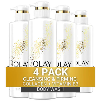 Picture of Olay Olay cleansing & firming body wash with vitamin b3 and collagen 20 fl oz Pack of 4
