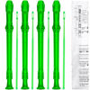 Picture of 4 Pack 8 Hole Plastic Soprano Descant Recorder With Cleaning Rod, Instruction and Storage Bag, German Style (Clear Green)
