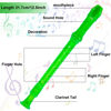 Picture of 4 Pack 8 Hole Plastic Soprano Descant Recorder With Cleaning Rod, Instruction and Storage Bag, German Style (Clear Green)