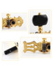 Picture of Mr.Power Guitar Tuners Machine Heads 3+3 Set Tuning Keys String Pegs for Classical Guitar (Long Gold, black button)