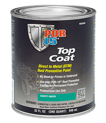Picture of POR-15 Safety Green Top Coat Paint - 32 fl. oz. - Direct to Metal Paint | Sheds Moisture & UV Light | Long-term Sheen & Color Retention
