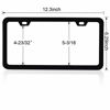Picture of ZELEMO 2Pcs 2 Holes Black Matte Aluminum License Plate Frames Fits All Standard 6x12 Inches US License Plates Includ Screws.