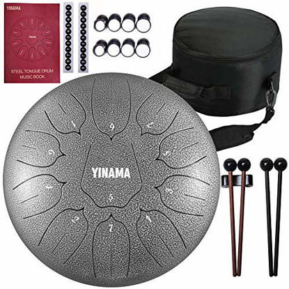 Picture of Yinama Steel Tongue Drum Percussion Instrument 11 Notes 12 inches