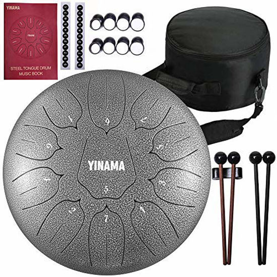 Picture of Yinama Steel Tongue Drum Percussion Instrument 11 Notes 12 inches